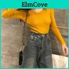 Tops Long Vneck Sleeve Women Slim Fit Pullover Sweater Solid Color Ribbed Bottom Sweater Elastic Knitwear