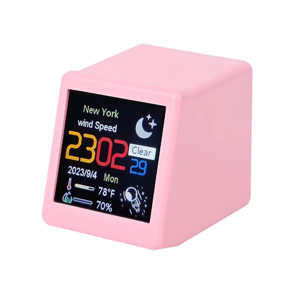 Smart WIFI DIY Mini Electronic Weather Station Clock Ornament Weather Temperature Notification Desktop Decoration LED Light