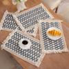 1pcs Boho Placemats Set Natural Cotton Burlap Farmhouse Place Mats with Tassels for Home Dining Wedding Table Kitchen Decor