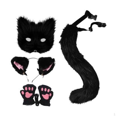 Ear Headband And Tail Set Made of Costume Accessories for Cosplay Birthdays