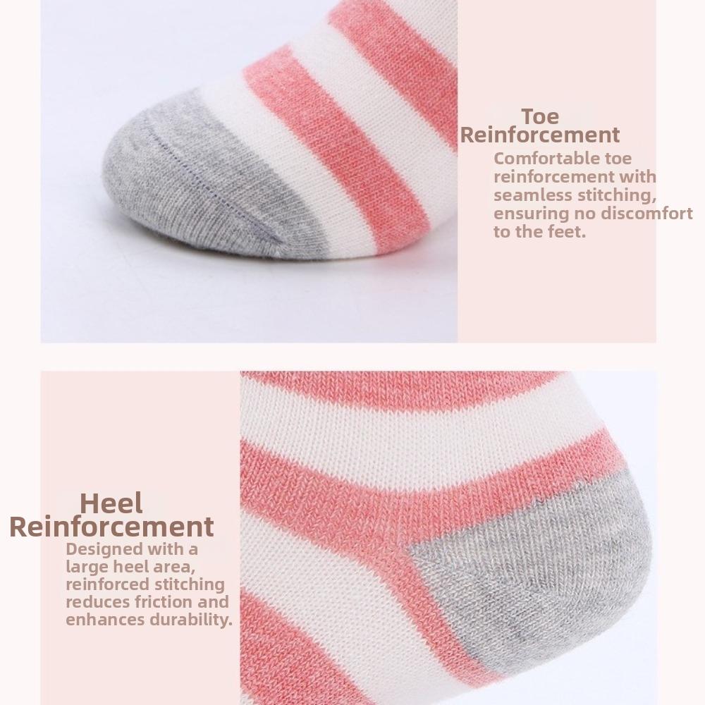 5 Pairs Soft Cotton Girls Boys Socks Autumn Winter Mid-calf Socks Floor Stockings for 0-5 Years