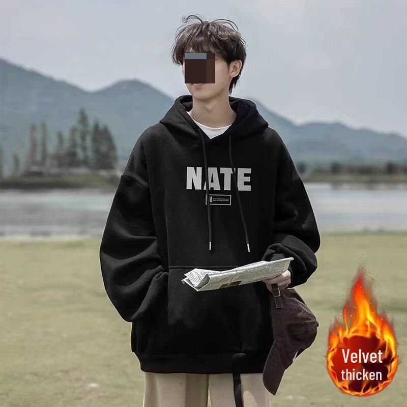 Unisex Trendy Loose-Fit Printed Hoodie - Autumn/Winter Collection. L