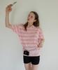 ANOETIC Anc Charming Stripe Half Knit_Pink
