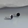 Stone Punk Zinc Zinc Alloy Korean Style Earrings Black Agate Stud Earring Fashion Jewelry Earrings for Men