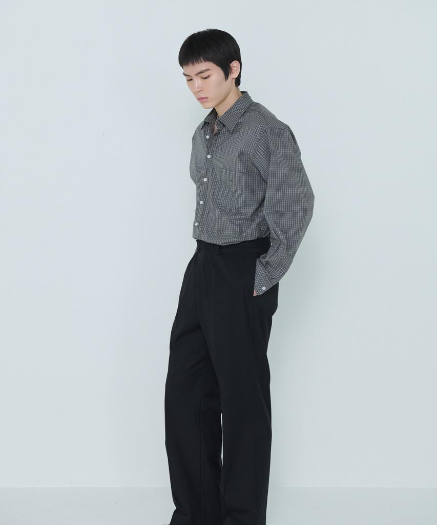 Deossingindeeodeeo Refine Black Straight Wide Slacks Black