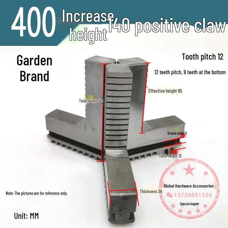 250mm & 500mm Extended Three-Jaw Chuck with Adjustable Jaws