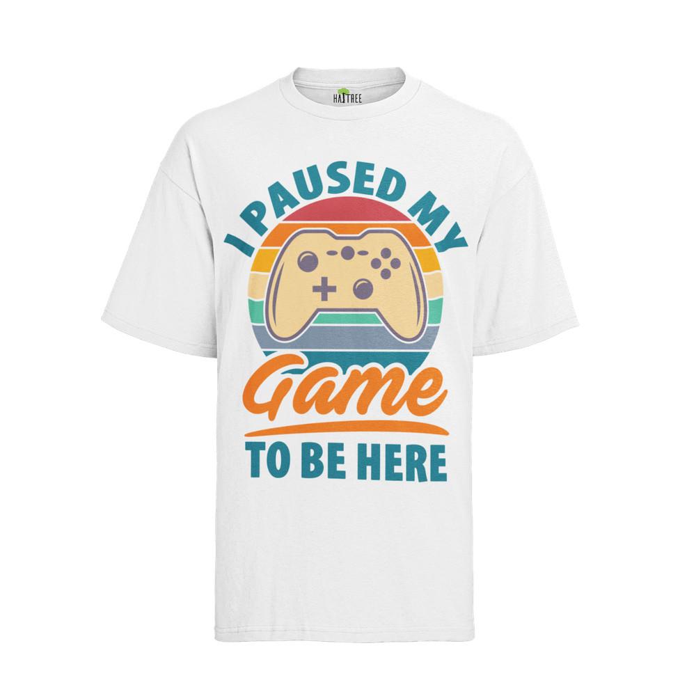 

I Paused MY Game to be Here Zocker Symbol Man Game Geek Nerd Bio Herren T-Shirt M