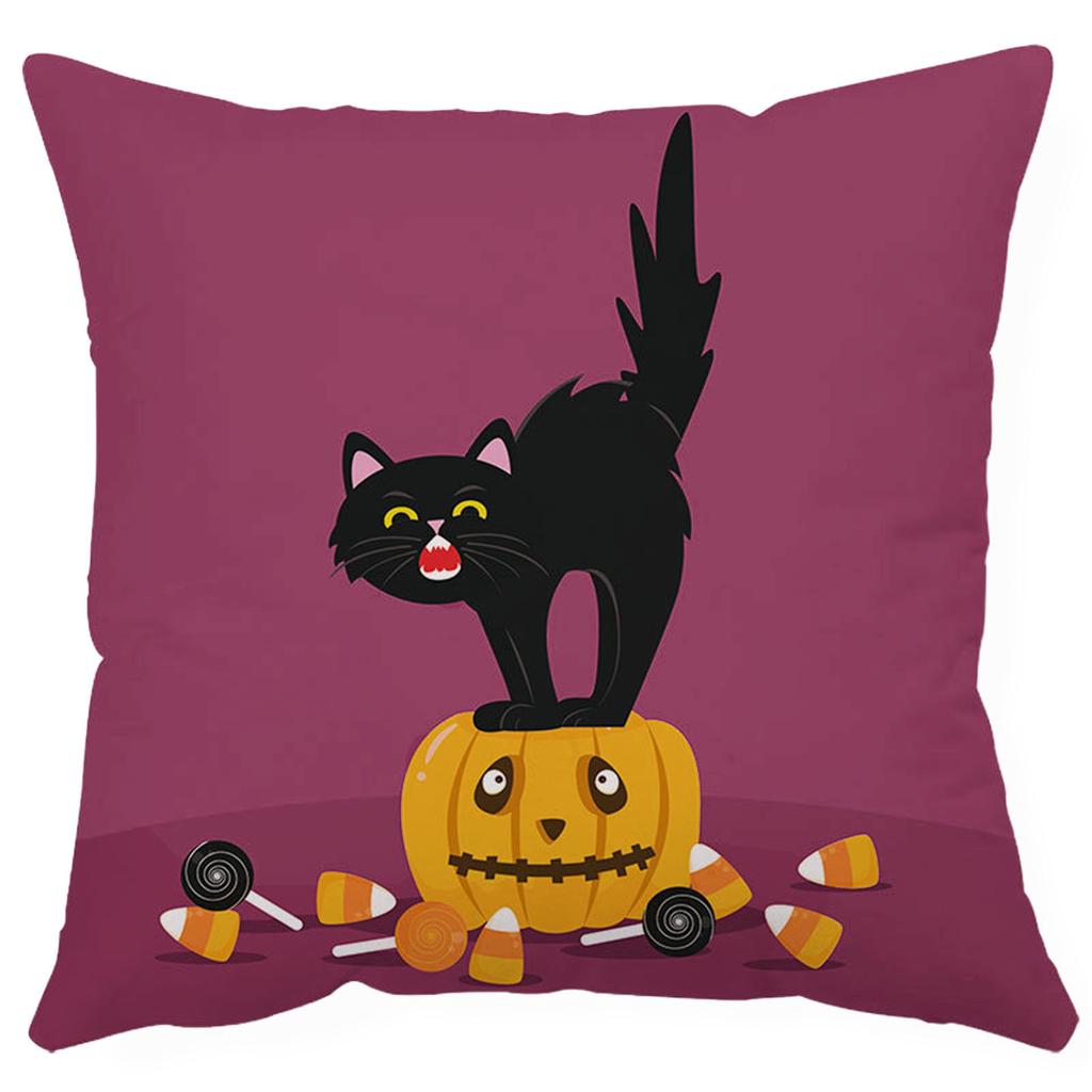 Halloween Pillowcase Cushion Case Home Decoration Short Plush Cushion Cover 18 18 Inches