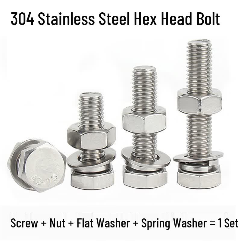 304 Stainless Steel Hex Bolt Set