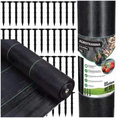 Black Agrotextile for Weeds, Mulching, 3.2x100m, 70g Pegs