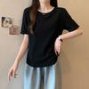 Gruba Dziewczyna Damska Letnia Nowa Casualowa Damska Koszulka Krótki Rękaw Luźny Koreański Top