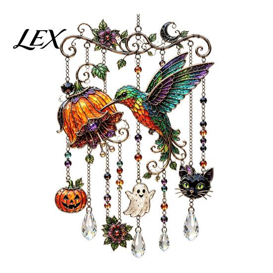 Festive Party Supplies for Halloween Acrylic Wind Chime Pendant, Crystal Suncatcher Hanging Ornaments, Decorative Mysterious Courtyard Chimes