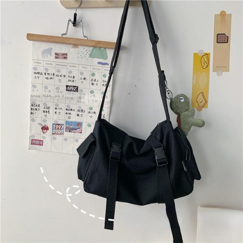 Canvas Crossbody Bags for Women Youth Men Casual Large Capacity Handbags Shoulder Bags Solid Ladies Messenger Bag