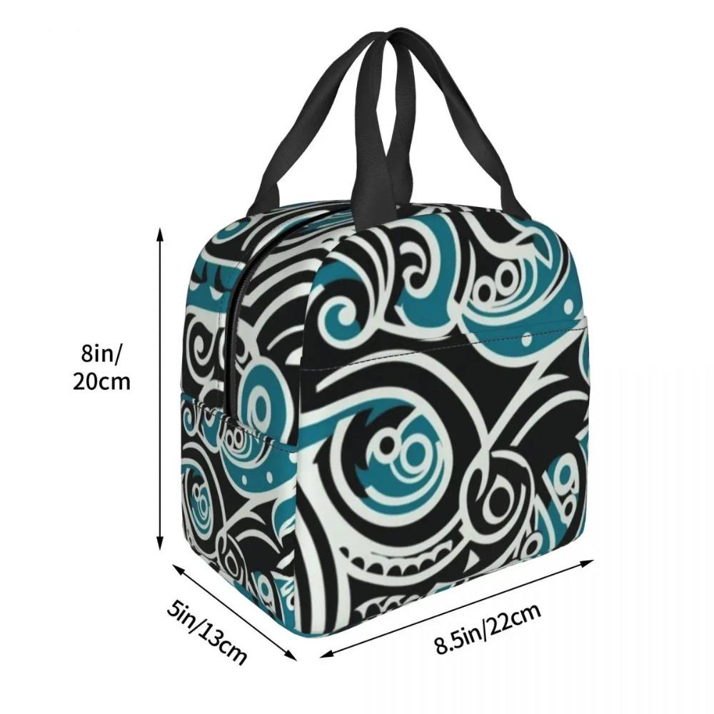 Kowhaiwhai Maori Pattern Insulated Lunch Bag for Women Office Cooler Thermal Food Box Tote Portable Lunch Boxes Container