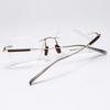Frameless Sandalwood Titanium Glasses with Flat Lenses, Myopia-Compatible, W0006