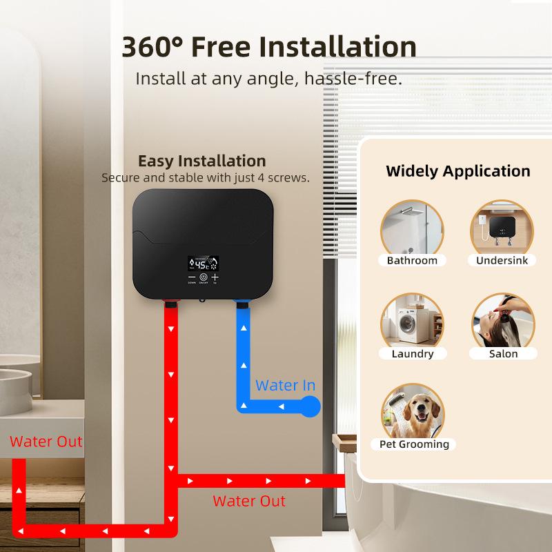 Instant Heating Electric Water Heater 3500W 220V - Smart Small Kitchen Boiler for Rapid Dishwashing and Household Use