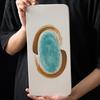 Creative Steak Plate Round Flat Plate Household Cuisine Plate Ceramic Tableware Premium Rectangular Flat Plate Sushi Plate