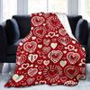 Bright red heart-shaped pattern Flannel printed blanket suitable for all seasons suitable for living room office sofa and travel