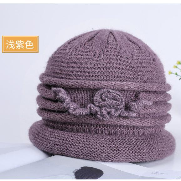 Winter new fashion warm adult hat outdoor cold simple rabbit hair blend knitted hat elegant women's hat