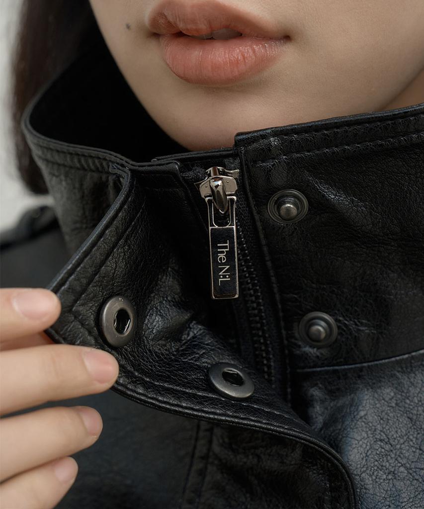 The N:L Turn Leather Jacket - [Black]