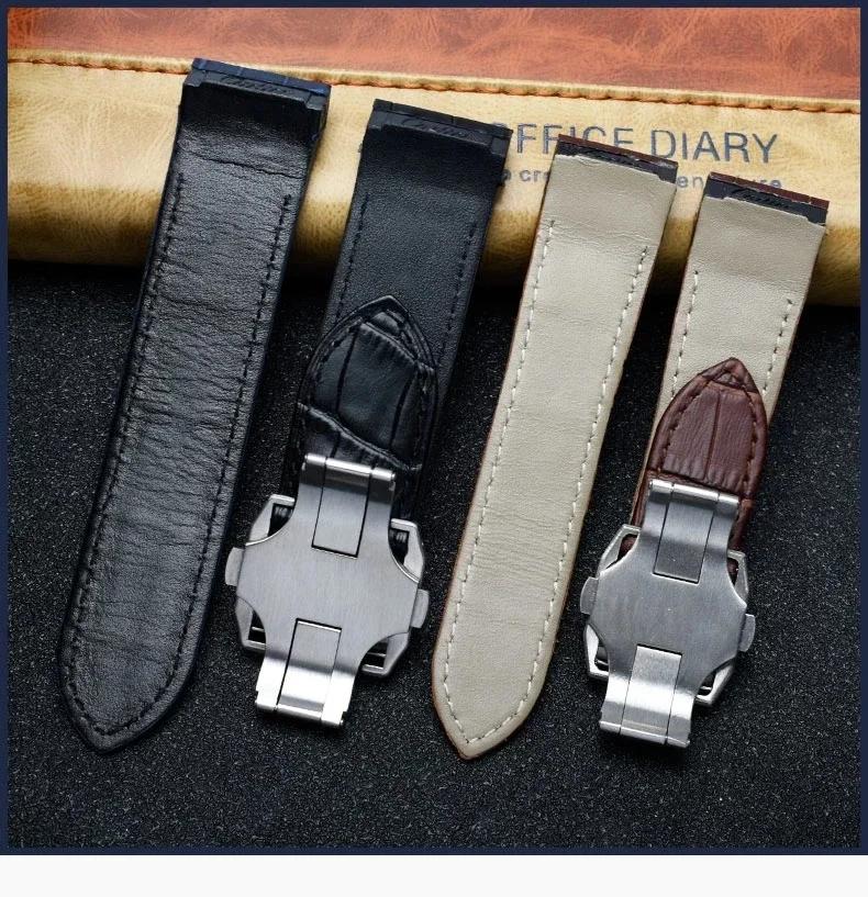 Originální kožený řemínek k hodinkám pro Cartier Sandoz Santos 100 Vodotěsný Muži Ženy Santos Lepicí hlava Díly Řemínky k hodinkám 20mm 23mm