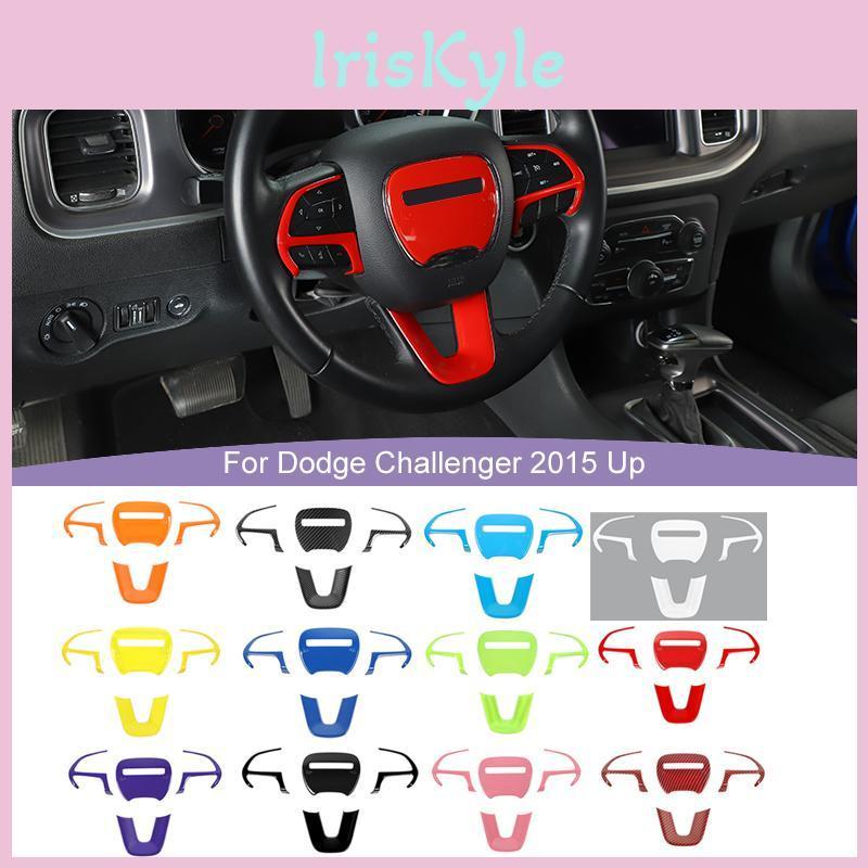 Decoration Sticker Cover Wheel Steering Fit For Dodge Challengercharger 2015 Up Abs Car Interior Accessories