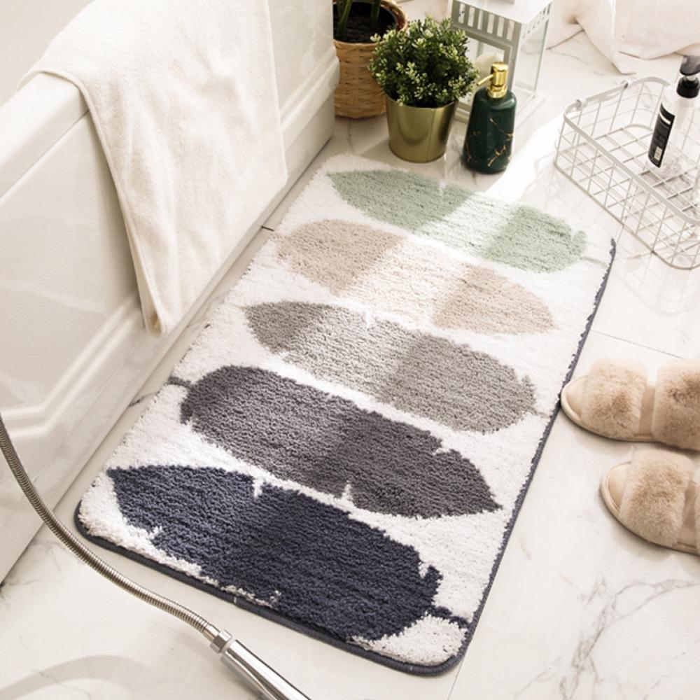 Print Sponge Bathroom Cashmere Thickening Mat Bath Non-slip Carpets In Wash Basin Bathtub  Floor Rug Shower Room Doormat Memory Foam 3D Pad