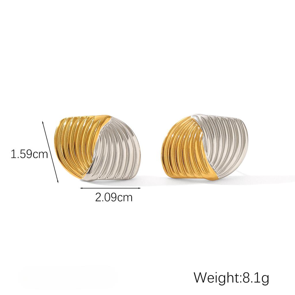 Yori 2025 New Gold Silver Mix Color Geometric Stainless Steel Earrings Waterproof and Hypoallergenic Summer Party Jewelry