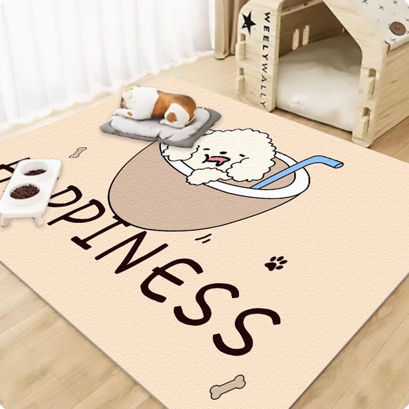 Cartoon PVC Pet Mat: Dirt-Resistant, Waterproof Dog Carpet for Kennels