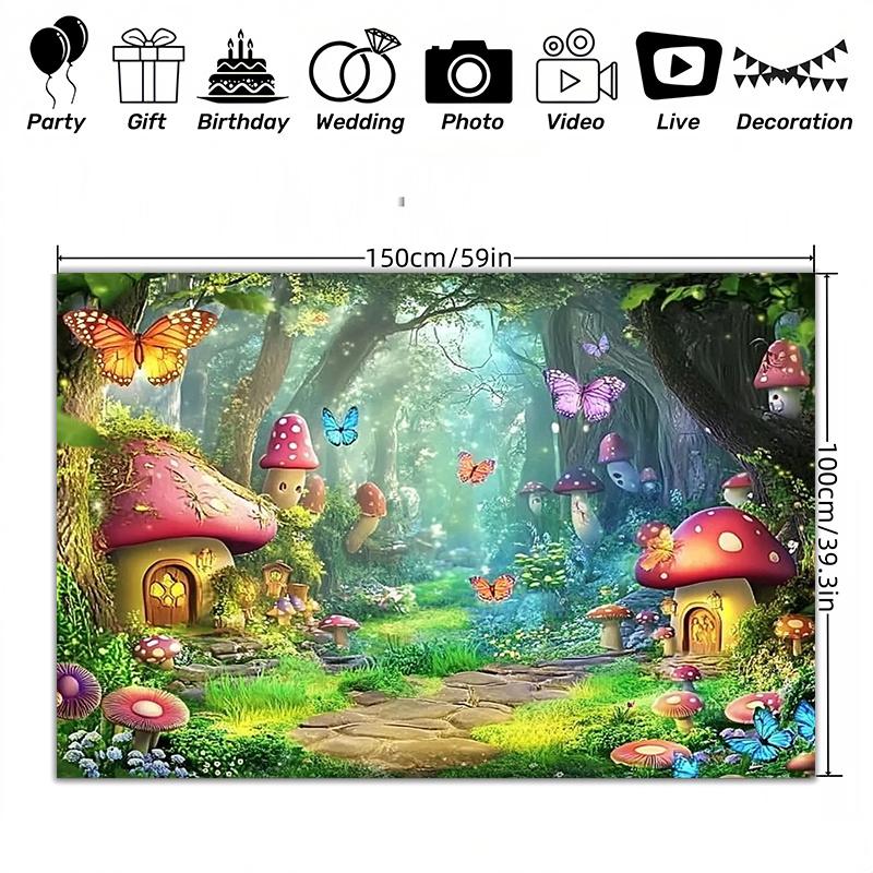 1 Magical Forest Photography Background Polyester Fabric Fairy Tale Fairyland Scene Home Decoration Photography Props