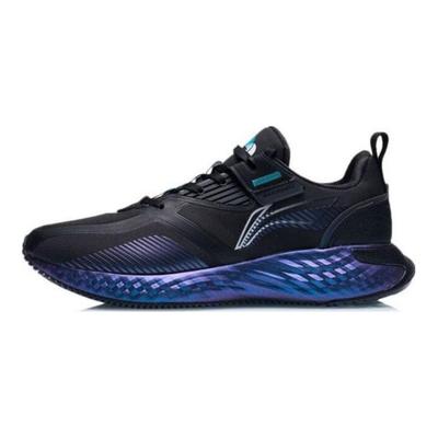 Li Ning Ochronna Tkanina Cloud Wygodne Do Noszenia na Co Dzień Trwałe Buty do Biegania z Niską Cholewką Męskie sneakersy Czarno-Fioletowe AGLR233-53