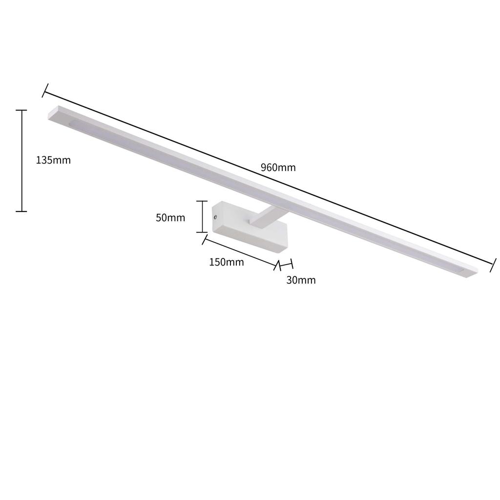 Kinkiet Łazienkowy Nowoczesny Nad Lustro Biały 96 Cm Neutralna Barwa Led 32W Isla Light Prestige