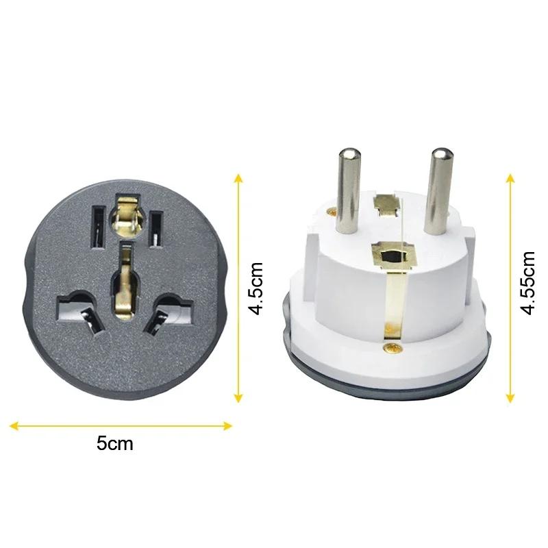 Korea EU Plug Adapter 16A 250V Travel Adapter Converter 2 Round Socket High Quality Universal AU US UK CN To EU KR Wall Socket