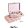 Rectangular Luxury Velvet Jewelry Box Multi Compartment Gold Metal Clasp Rings Earrings Necklace Jewelry Storage Box Custom Logo