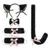 Cat Ear Headband With Plush Bell Set Cosplay Accessory Anime Girl Costume Maid Tail Prop