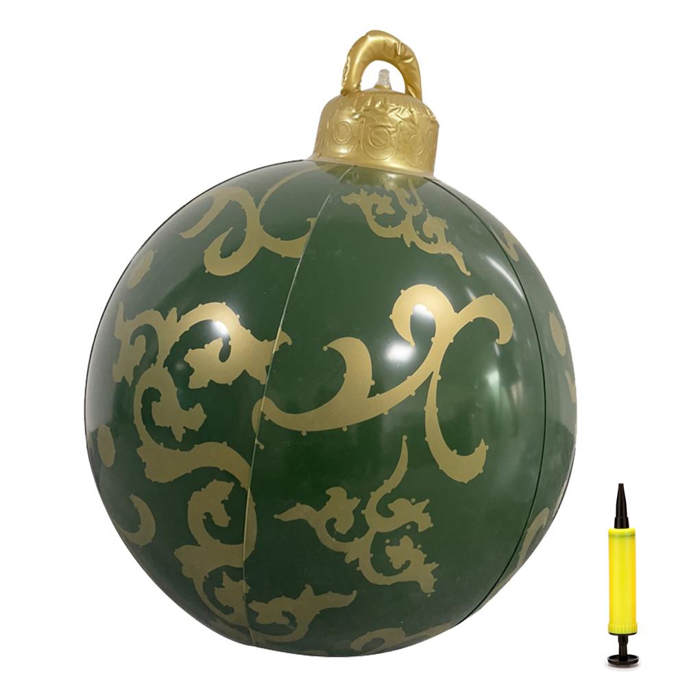 23.6 Inch Christmas Ball Christmas Indoor Outdoor Crafts Decoration PVC Inflatable Ball Family Christmas Holiday Party Ball