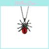 Gothic Halloween Spider Pendant Necklace With Geometric Alloy Chain For Women