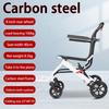 Lightweight Foldable Flight Transit Aluminium Wheelchair Portable Elderly Disable Old People Hand Push Travel Trolly