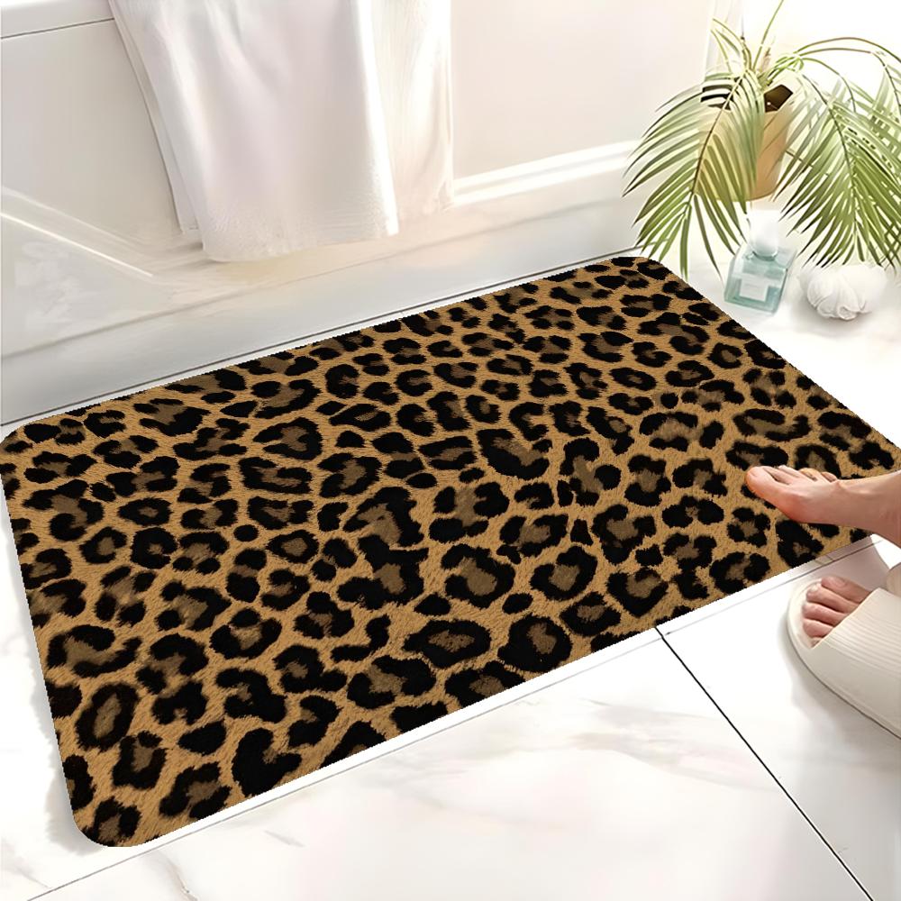 Badezimmermatte mit Leopardenmuster Kinderzimmer Schlafzimmer Dekoration Balkon Rutschfeste Fußmatte Wohnzimmer Bettvorleger
