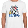 Euro 96 Montage White T-Shirt Tournament T-Shirt England Fans T-Shirt