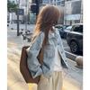 Women's Spring Korean-Style Long Sleeve Retro Blue Denim Jacket