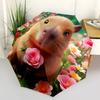Capybara Themed Travel Umbrella-8 Ribs Automatic Opening and Closing, Portable Folding Design, Compact and Stylish Umbrella Suitable for Out
