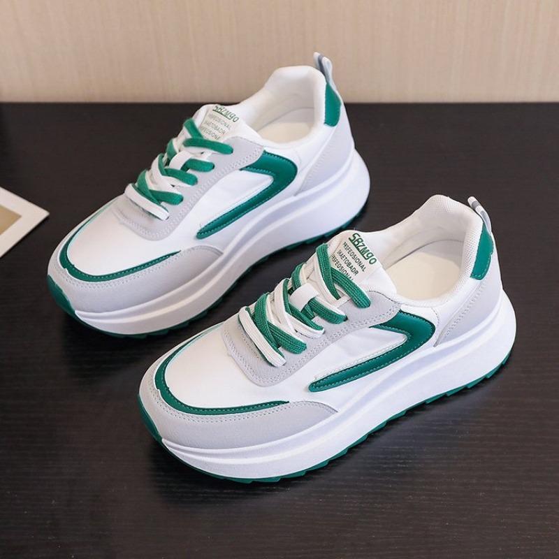 Sneakers spring new women's casual lace-up women's shoes junior high school students show small thick soles women