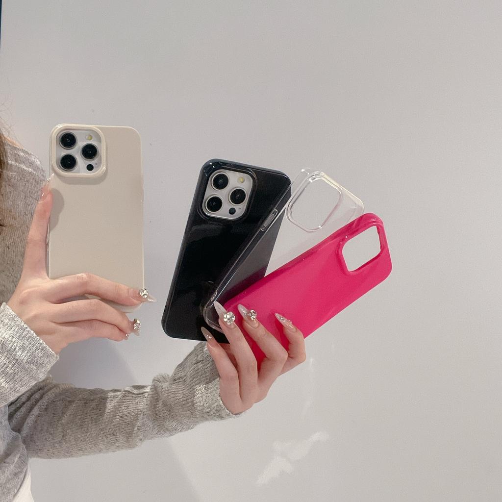 Ins Wind Simple Solid Color Jelly Suitable for iPhone16promax Mobile Phone Case Apple 15 New 14/13 Soft Case