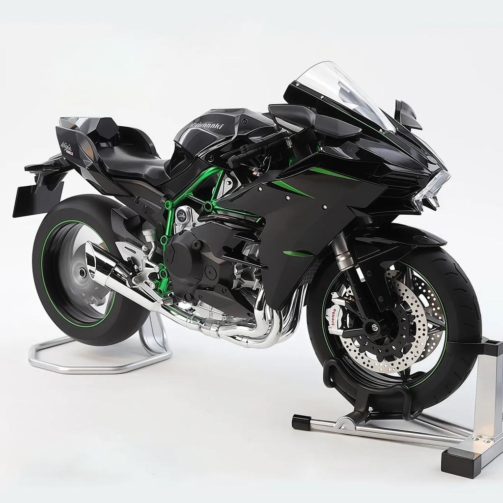 Gift Box Spray 1/6 Scale Kawasaki H2R H2 Racing Motorcycle Alloy Diecast Model Car Collections Hobby Decoration Gifts with Husband Boy