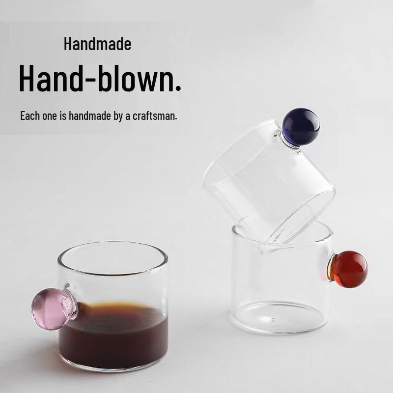 Мини-стеклянная чайная чашка в японском стиле Кунг-фу с деревянной ручкой