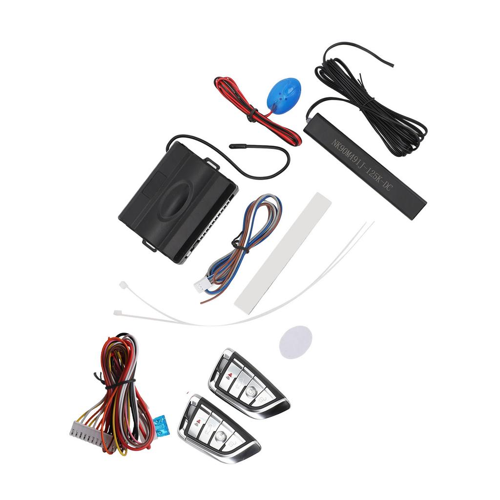 Car Security Alarm System, 12V Car Alarm Security System Keyless Entry With Remote Controls, Passive Anti-Theft Keyless Entry System