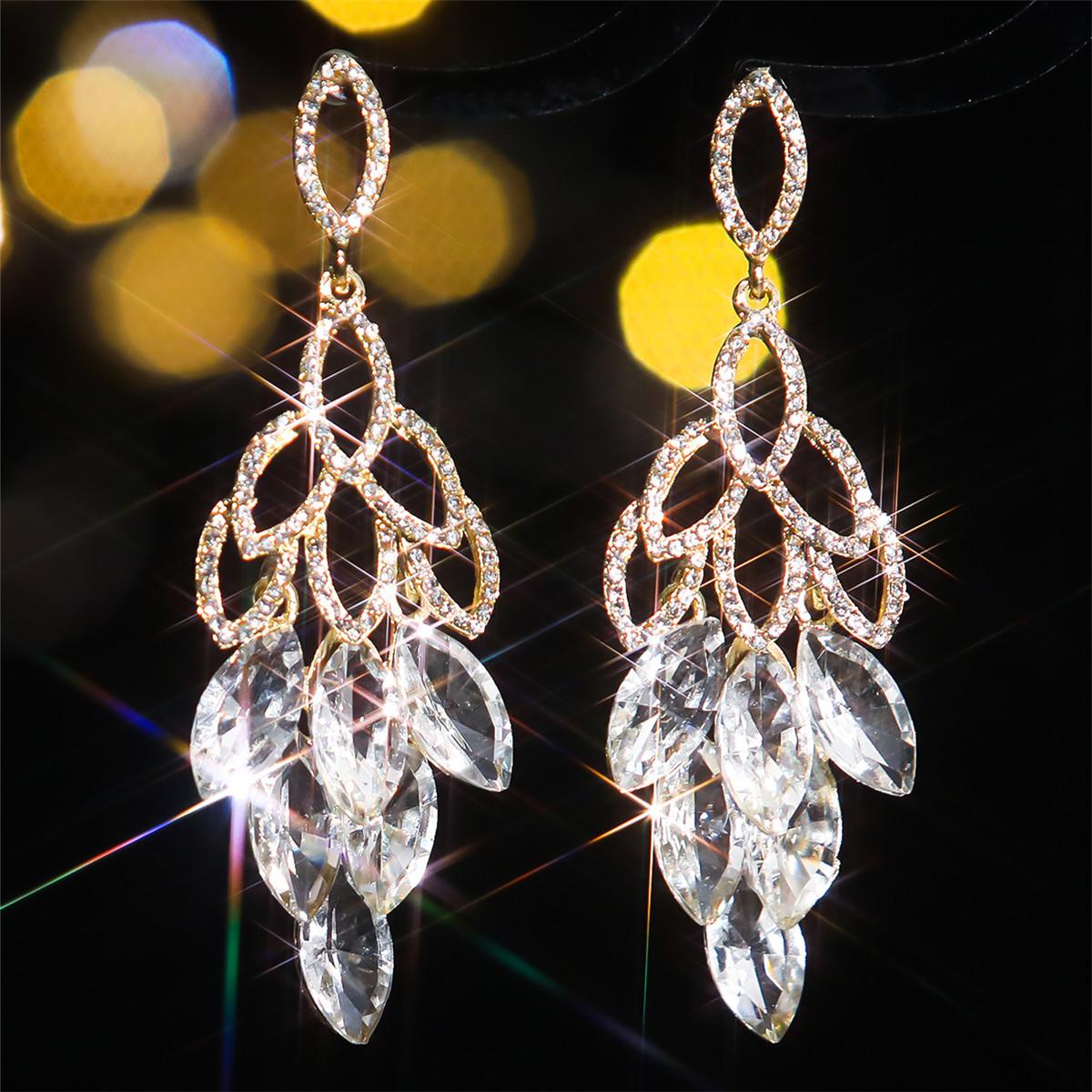 

Новые цветные стеклянные серьги с кристаллами, персонализированные преувеличенные женские серьги, уличные серьги