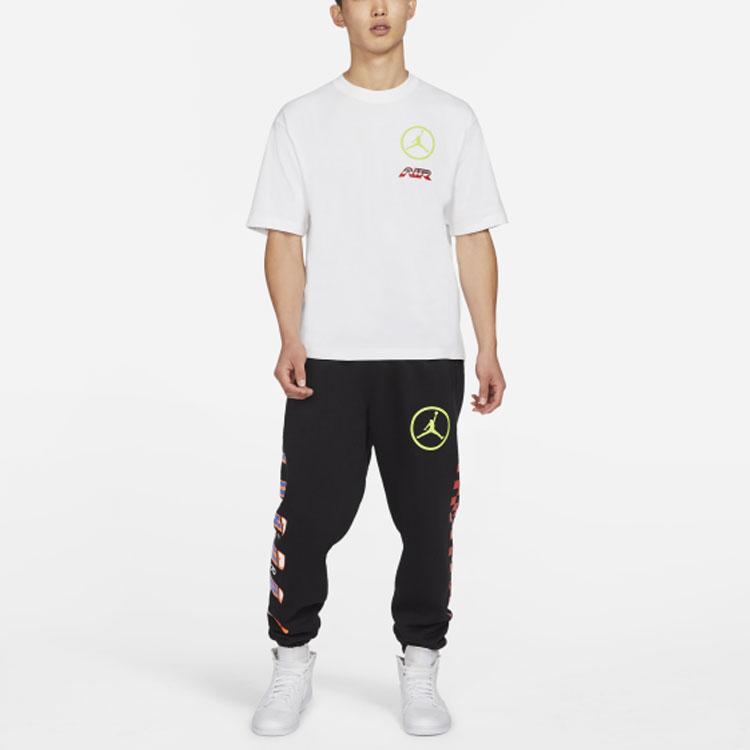 Air Jordan Sport DNA Print Crew Neck Short Sleeve T-Shirt Men Tops White CV2994-100