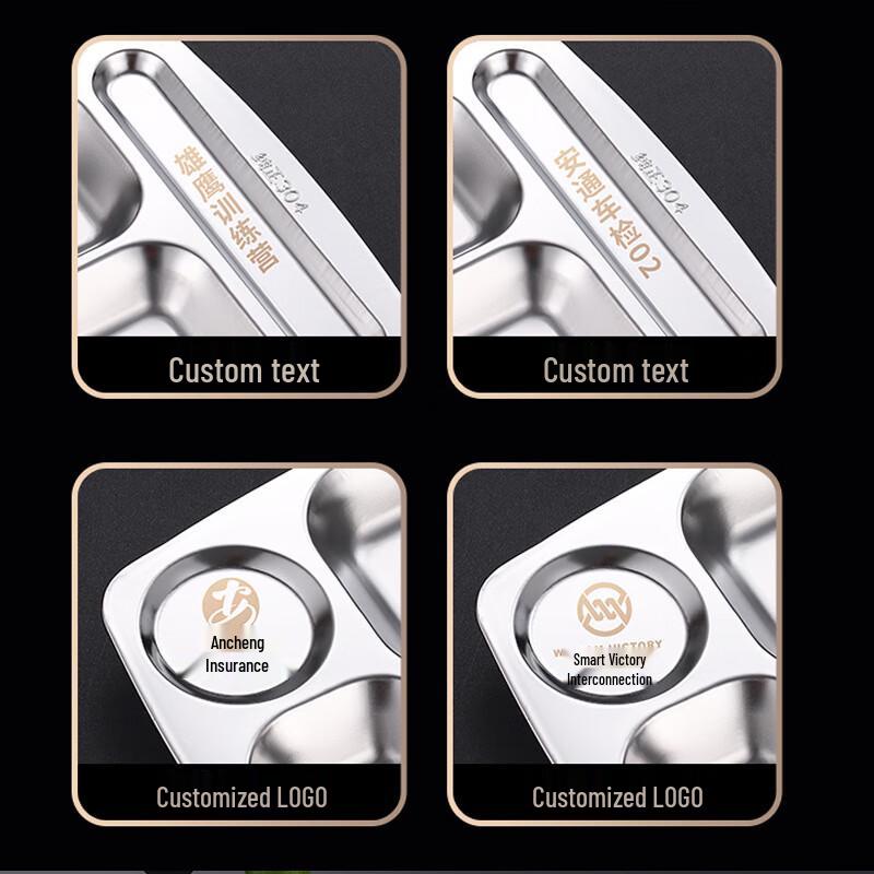 304 Stainless Steel 5-Compartment Divided Dinner Plate
